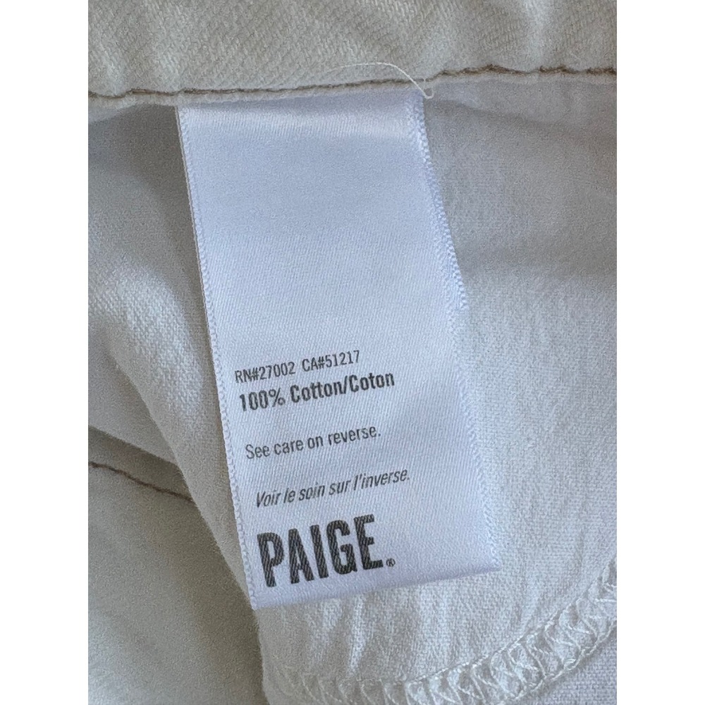 PAIGE White Wide-Leg Cropped Jean Shorts - Picture 9 of 11